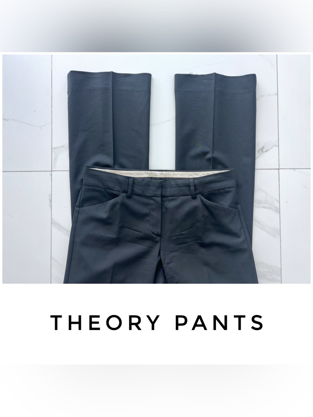 Theory pants size 4 black wool dress slacks